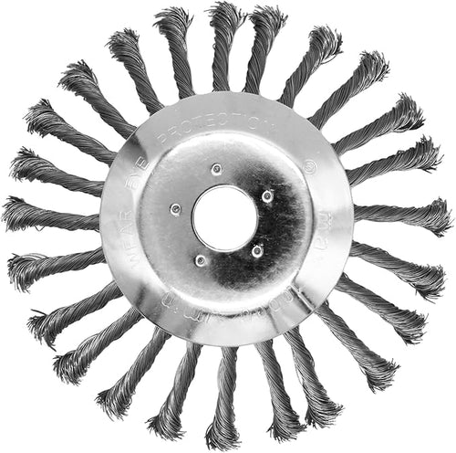 10 Inch Steel Wire Trimmer Head, Weedeater Wheel Brush Cutter, Trimmer Blade Head for Weedeater, Compatible with Husqvarn, Sthl, Moss Grass Removal with 25.4mm/1inch Arbor