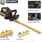 40V 21.6" Battery Hedge Trimmer, 0.7" Cutting Diameter Cordless Hedge Trimmer, Dual Action Blade Power Hedge Trimmers, Electric Hedge Trimmer with Battery & Charger Included