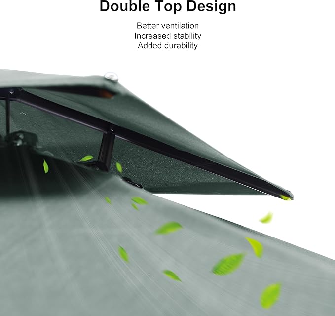 PURPLE LEAF 10 FT Cantilever Patio Umbrella Outdoor Umbrella with 220lbs Base Large Square Windproof Offset Umbrella for Pool Deck Garden, Mint Green