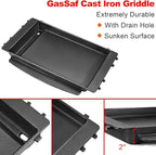 GasSaf 7658 Griddle for Weber Spirit 200 300, Grill Pan for Spirit II E-210 E-310, Grill Griddle for Genesis 1000-5000, Silver B/C, Replacement Parts for Weber 7597 7598 7637 7638 7525 Grates Insert