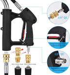 24 FT Gutter Cleaning Tools from The Ground - Telescoping Pressure Washer Wand - Gutter Cleaner Attachment with Power Washer Extension Wands, Brush, 7 Spray Nozzle Tips, 3 Hose Adapters, Support Belt