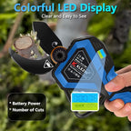 Cordless Electric Pruning Shears with Colorful LED Dispaly,Cut capacity of 32mm / 1.26inches, 2 x 2 Ah Lithium Rechargeable Battery 8-10 Working Hours Black