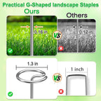 40 Pcs 6-Inch Heavy-Duty Galvanized Landscape Staples – Thickened 8 Gauge Circle Top Pins, Rust-Resistant for Weed Barrier, Landscape Fabric, and Garden Projects