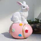 Large Rabbit Figurines Decoration for Home, Hand-Painted Bunny Figurine Statue for Garden, Indoor & Outdoor Decoration, Suitable for Mother Gift, Women Birthday Gift