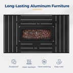Wisteria Lane 54.3” Outdoor Patio Aluminum Fire Pit Table, 50000 BTU CSA Certified Propane Gas Fire Pit, Rectangular Fire Table w/Stainless Burner, Lava Rock, Waterproof Cover
