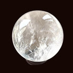 Natural Clear Quartz Crystal Ball,White Crystal Sphere Healing Crystal Ball with Stand Home Decor Prosperous Love Invite Wealth + Pedestal (700g)…