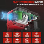 220W Power Inverter Compatible with Milwaukee 18V Battery, DC 18V to AC 110V Portable Power Station Generator with 1 AC Outlet, 2 USB Ports & 1 Type-C Fast Charging, 400LM LED Work Light (2-Pack)