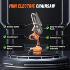 Mini Chainsaw, 4 inch Mini Chainsaw Cordless, Small Hand held Electric Power Chain Saw Battery Powered Operated, Household and Garden for Tree Trimming Wood Cutting, Gifts for Father Husband Men