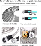50ft Metal Garden Hose Stainless Steel Heavy Duty Water Hose With 2 Nozzles, No Tangle and Kink, Lightweight & Flexible, Tough and Pet Proof, Metal Garden Hose for Yard, RV, Garden, Outdoor