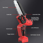 Mini Chainsaw for Milwaukee M18 Battery, Auto-Oiler, 8-Inch and 6-Inch 2-IN-1 Brushless Cordless Pruning Chainsaw, Battery Powered Mini Chainsaw for Wood Cutting, Tree Trimming (only tool)