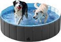 Yaheetech Foldable Dog Pool Collapsible Hard Plastic Dog Swimming Pool Portable Pet Pools Doggie Wading Pool Bath Tub for Puppy Small Medium Large Dogs, 47 x 12 Inches Black