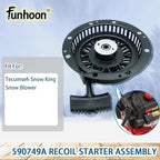 590749A Pull Starter Recoil Starter Assembly for Tecumseh Snow King HM100 HMSK80 HMSK85 HMSK90 HMSK100 HMSK105 HMSK110 LH318 LH358 Engines Snow Blowers Replaces 590749 590789 590672 590733
