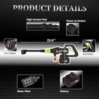 Cordless Pressure Washer with Grip,652 PSI Power Cleaner with 3-Speed Adjustment,6-in-1 Nozzle,21V Rechargeable 4.0Ah Battery High-Pressure Car Washer Gun for Home/Floor/Car Cleaning&Watering