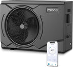 MICOE 35000 BTU Pool Heater for Above Ground Pool and Inground Pool up to 24ft (11/18/24ft) / 12000 Gallons, Inverter Electric Swimming Pool Heat Pump, Heating and Cooling Mode (35000 BTU)
