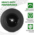 AR-PRO (2-Pack) 11x4.00-5 Tire and Wheel Assembly, 11x4-5 Lawnmower Tire (4-Ply) and Rim with Tube, 3.4” Centered Hub with 3/4” Bearings, Universal Lawn Mower/Yard Tractor Turf Tires