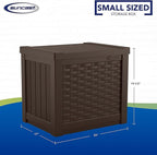 Suncast 4 Pack 22-Gallon Small Deck Box - Lightweight Resin Storage Container and Seat for Patio Cushions and Gardening Tools - Store Items on Patio, Garage, 22.5"L x 17"W x 22.5"H, Yard - Java Brown