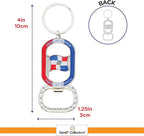 Dominican Republic Beer Bottle Opener Keychain - Oval Shape