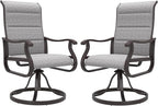 Amopatio Padded Patio Swivel Chairs Set of 2, Outdoor Dining Chairs with Ultra Soft Textilene High Back Seat & Metal Rocker Frame, for Backyard Deck Lawn Garden, Light Gray