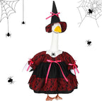 Suzile Halloween Porch Goose Outfit Witch Costume for 23" High Cement or Plastic Goose Clothes for Yard Lawn Outdoor Garden Patio Halloween Gothic Vampire Dress up Concrete Duck Statue Holiday Decor