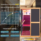 Far Infrared Sauna 2 Person Home Sauna Two Person Sauna 1980W/110V Low EMF Canadian Hemlock Wood Indoor Dry Sauna, With LCD Control Panel/APP/LED lights/Speaker/Grey Glass Door - 47.2*47.2*75.6 IN
