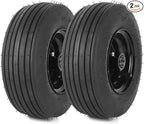 AR-PRO (2-Pack) 11x4.00-5 Tire and Wheel Assembly, 11x4-5 Lawnmower Tire (4-Ply) and Rim with Tube, 3.4” Centered Hub with 3/4” Bearings, Universal Lawn Mower/Yard Tractor Turf Tires