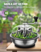 13 Inch Bud Leaf Bowl Trimmer, 13" Trim Bowl with Clear Visibility Dome and Sharp Stainless Steel Blades, for Twist Spin Cutting Buds, Flowers, Leaves, Hydroponics Plants