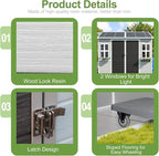 8x6x7 FT Resin Storage Shed, Waterproof Outdoor Shed w/Floor Included, 2 Windows, Double Lockable Doors & Vents,Outside Plastic Tool Sheds for Garden, Lawn, Backyard, Dove Grey