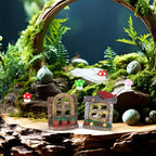 VOSAREA 4PCS Fairy Garden Windows and Door Set - Miniature Resin Gnome House Accessories for Outdoor Decor - for Trees Yards and Micro Landscapes