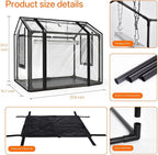 Bstrip Indoor Greenhouse with Grow Light, Mini PVC Tent with PE Base Mat, Ventilation Windows & Zippered Door, 18W Tabletop Greenhouse Light for Seed Starting with Timer, 23.8" x 15.7" x 20.5"