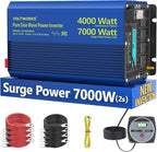 4000 Watt Inverter Pure Sine Wave Power Inverter 12V to 110V 120V AC, 7000W Surge Peak Power for 2s, 2025 New Invention, FCC Approved, Compatible with Lithium Battery,for Car Off-Grid Solar RV Vehicle