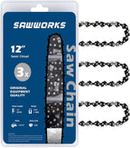 3-Pack Stihl 12 Inch Pole Saw Chain, 1/4" Pitch .043" Gauge 64 Drive Links, Chainsaw Chain for 71PM3-64 Stihl MSA120 C-B, MSA140 C-B, MSA160 C-B, HT103, 3670-005-0064 and More