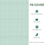 Outsunny 9.8' x 6.6' x 6.6' Plastic Greenhouse Cover Replacement, Heavy Duty Waterproof Tarp for Hoop House, Sheeting with 6 Windows, Door & Reinforcement Grid, Green
