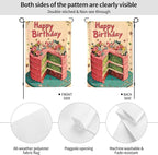 Happy Birthday Garden Flag Vertical Double Sided Outdoor Yard Flags 12.5x18 Inch Burlap Banners for House Lawn
