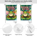 Frog Garden Flag Vertical Double Sided Outdoor Yard Flags 12.5x18 Inch Burlap Banners for House Lawn