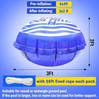 Riare 1pcs 4 X 4 Ft Pool Air Pillows for Above Ground Pools- Winter Pool Pillow Swimming Pools Closing Winterizing Kit with Ropes, Cold-Resistant 0.4mm Thicken PVC Ice Equalizer Pillow for Support