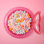 GOGOSO Ball Pit Balls Stars Moon Shapes Plastic Pitballs for Toddler Play Tent Baby Photo Props Kids Pool Water Toys Kiddie Pool Party Decor, Cream Mix 7 Colors,100PCS