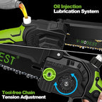 2-IN-1 Cordless Pole Saw 8 inch &6 inch, Pole Saws for Tree Trimming 2 * 4.0Ah Battery Powered, Electric Pole Saw Brushless 15ft Max Extension Pole Chainsaw for Tree Trimmer Wood Cutting