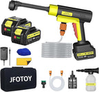 Portable Cordless Pressure Washer, 1200 PSI Portable Power Washer Can be Connected Directly to The Tap with 2 Battery, 6 in 1 Nozzle, 33FT Hose, for Car, Fence, Floor, Patio