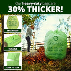 60-64 Gallon Compostable Trash Bags 12 Bags with Flat-Top Large Compost Bags Thick 1.57 Mil, 242.72 Liter Lawn and Yard Waste Bag for Outdoor Garden ASTM D6400, US BPI and OK Compost Home Certified