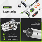 60V Lithium Ion Cordless String Trimmer, 17 Inch Two Speed Brushless String Trimmer with 5.0Ah Battery and Charger
