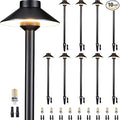 Gardenreet Brass Landscape Path Lights - 12V Low Voltage Pathway Light IP65 Waterproof, Outdoor Walkway Lighting Wired, Hat Black for Patio Lawn with 3W 4000K Neutral White G4 Bulb (10 Pack)