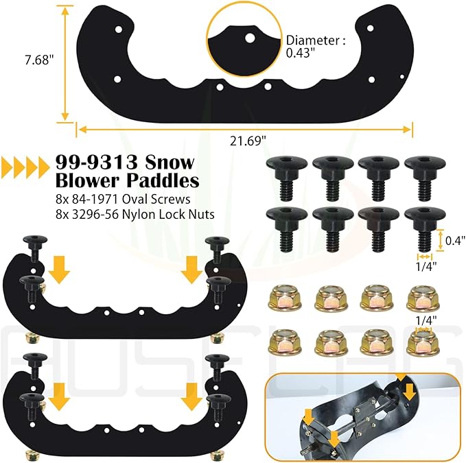 99-9313 Snow Blower Paddles with 55-8760 Scraper 95-6151 Belt Replaces Toro 125-1128, 55-9250, 55-9251, 88-0771 for Toro 3650 38516 CCR3650 CCR2000 CCR2400 CCR2450 CCR3000 CCR3650 Snowthrowers