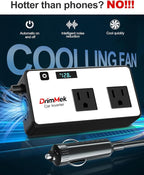 200W Car Power Inverter, Car Plug Adapter Outlet 12V to 110V Converter with 24W USB Fast Charging Port, Dual AC Outlet for Laptop, Vehicles, Camping (LED Display)