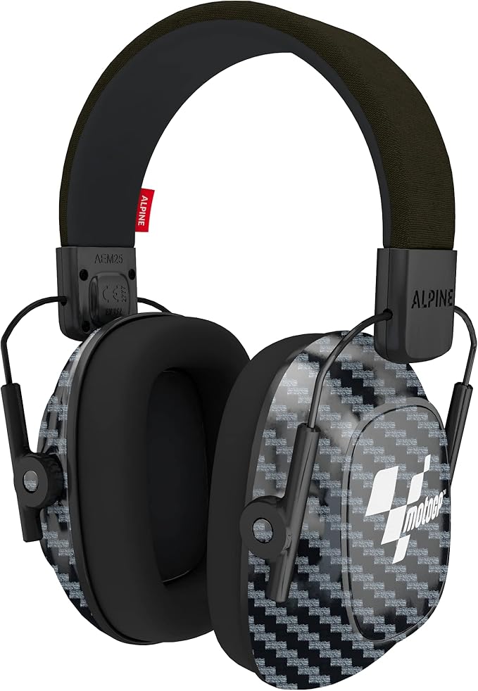 Alpine Racing Pro Earmuff MotoGP™ - Earmuffs for Adults - 22 dB - ANSI Certified - Premium Noise Protection for Race Events - High End Carbon - Noise Reduction Headphones - Light-Weight Design