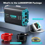1500 Watt Pure Sine Wave Inverter, 12V DC to 120V AC Inverters for Car, RV, Truck, Home, Camping, Solar Power Inverter with 3 AC Outlet, 30W USB-C, 5V 3.1A USB, Remote Control, Surge 3000W
