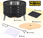 GarveeLife 26 in Smokeless Fire Pit with Removable Ash Pan, Wood Burning Firepit Table with Fire Poker,Smokeless Outdoor Fireplace with Carrying Bag, Outdoor Fire Pits for Bbq, Table, Bonfire, Camping