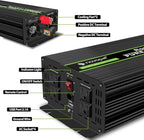 Novopal 1500W Pure Sine Wave Inverter, 12V DC to 110V/120V AC Car Power Converter, DC-AC Power Inverter with 4 Outlets, High-Power Interface，16ft Remote Control, LCD Display