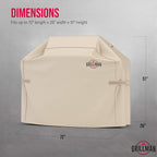 Grill Cover by Grillman, Tan, 72 Inch, BBQ Outdoor Grill Covers, Charcoal & Gas Grills, Waterproof, Rip-Proof, Weather-Resistant, Anti-UV, Barbecue Cover for Weber, Genesis, Charbroil, Nexgrill, etc