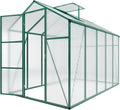 72*120in Greenhouse for Outdoors, Polycarbonate Greenhouse with Stronger Wind Protection and Roof Vent, Walk-in Large Aluminum Sunroom Winter Proof, Green