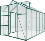 86in High 6*10.2FT Greenhouse for Outdoors, Polycarbonate Greenhouse with Stronger Wind Protection and Roof Vent, Walk-in Large Aluminum Sunroom Winter Proof, Green